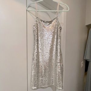 Lulu’s Silver Sequin Mini Dress